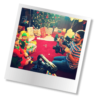 Polaroid snap of behind the scenes from the DTW Christmas Video