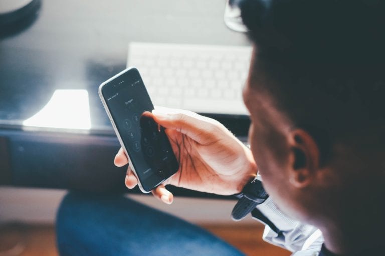 Man checking his mobile phone