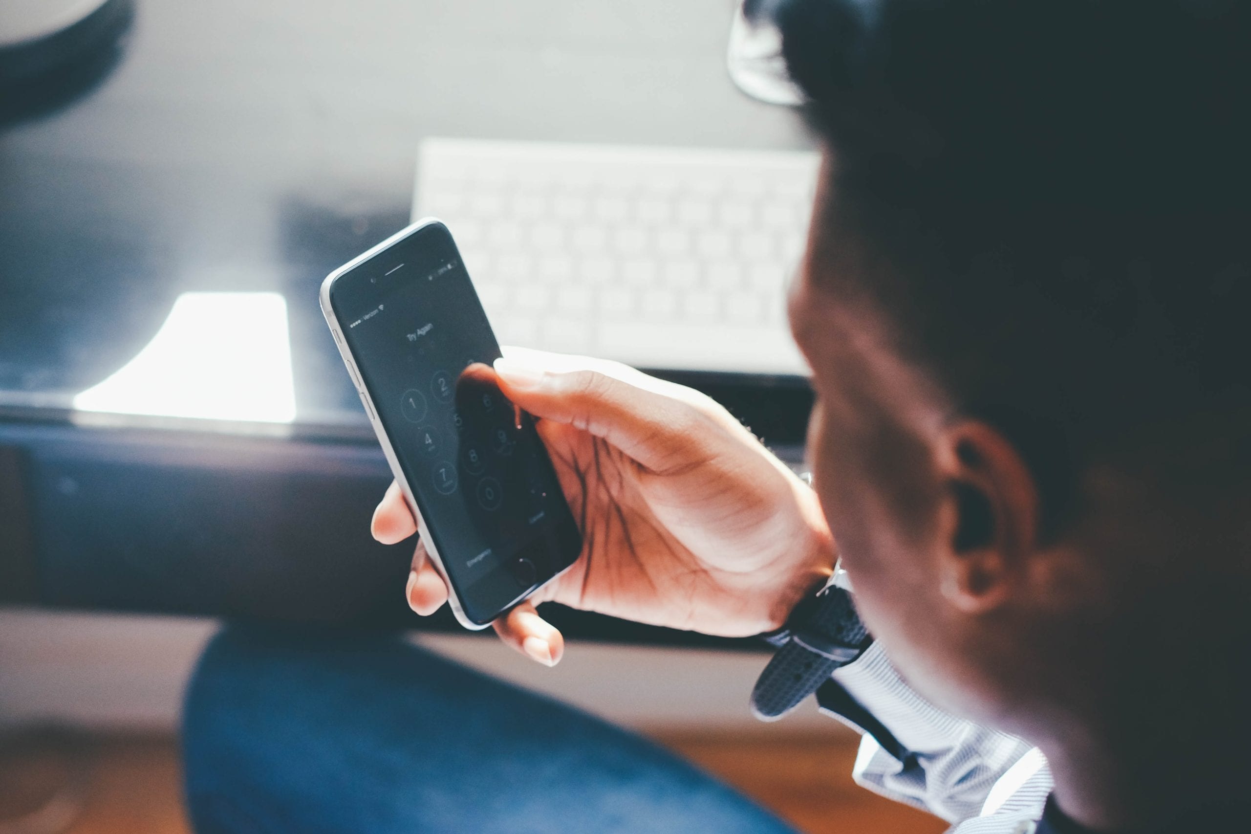 Man checking his mobile phone