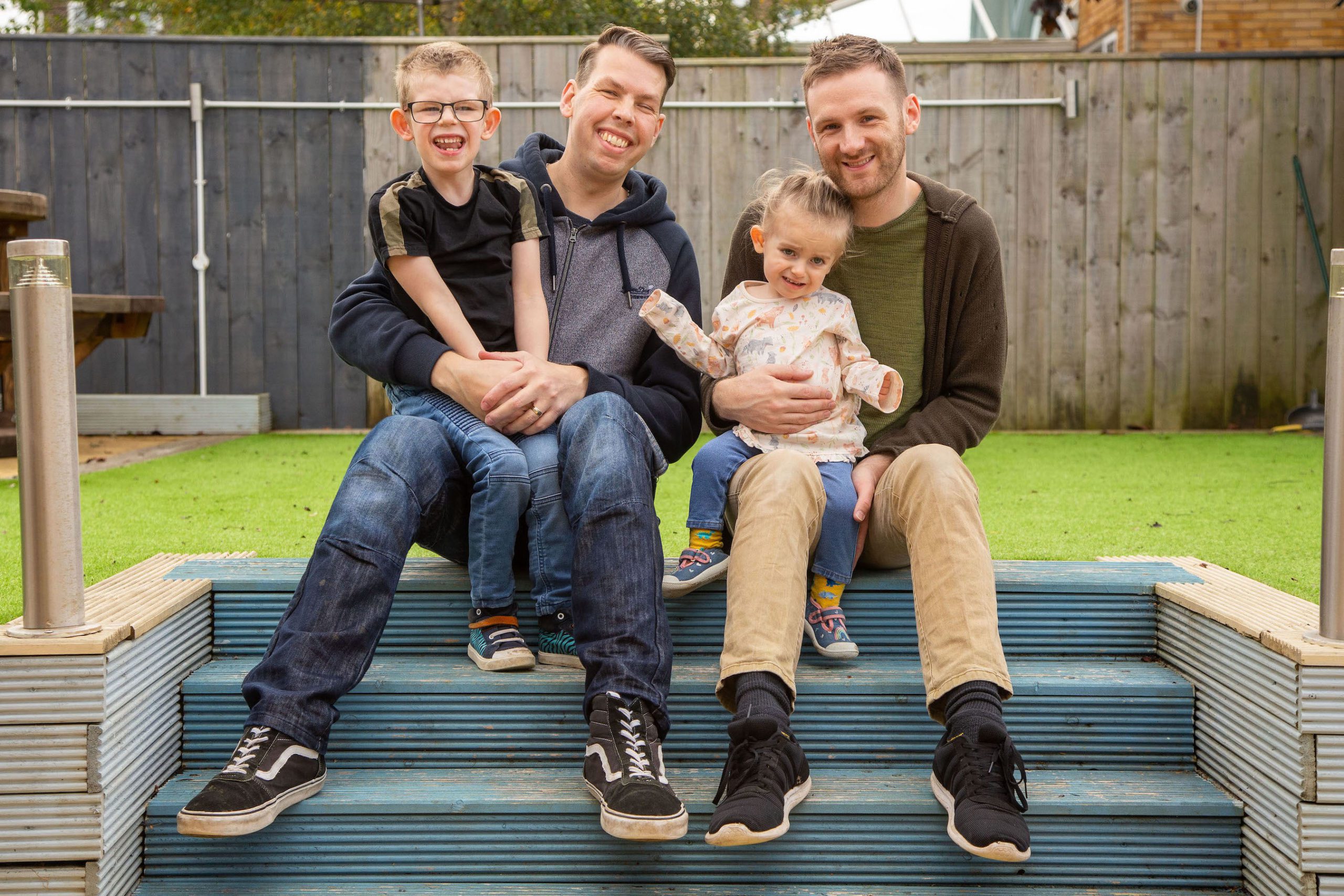 Pete and Chris in promotional photography shoot for Adoption Tees Valley